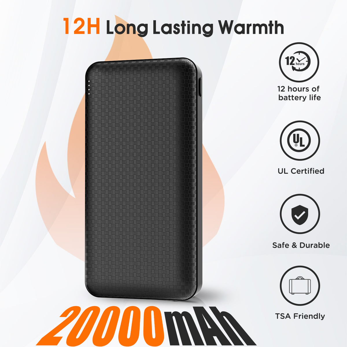 Heated Vest for Men with 20000mAh Power Bank, Black& Grey